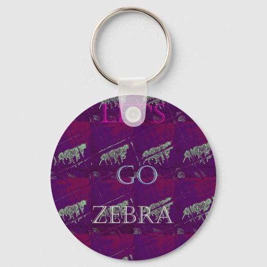 Funny Lets Go Zebra Hakuna Matata motif Design Co Sleutelhanger (Voorkant)