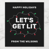 Funny Lets krijgt een kleine kerstvakantieverlicht Wijn Etiket (Enkel label)