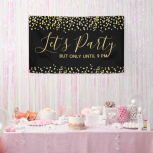Funny Let's Party maar slechts tot 21.00 uur Spandoek