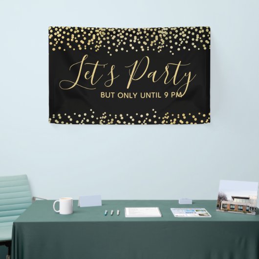 Funny Let's Party maar slechts tot 21.00 uur Spandoek (Beurs)