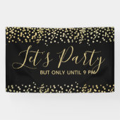 Funny Let's Party maar slechts tot 21.00 uur Spandoek (Horizontaal)