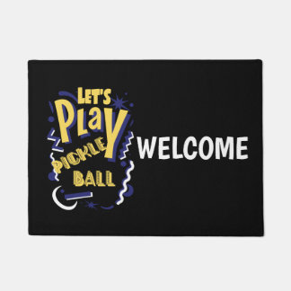 Funny Let's Play Pickleball Party Design Deurmat