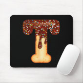 Funny Letter T Ice Cream Chocolate Sprinkles  Muismat (Met muis)