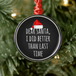 Funny Letter to Santa Kerstcadeaus Metalen Ornament