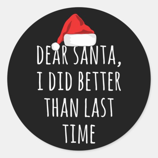 Funny Letter to Santa Kerstcadeaus Ronde Sticker (Voorkant)