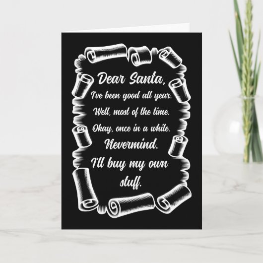 Funny Letter to Santa kerstcadeautjes Kaart (Voorkant)