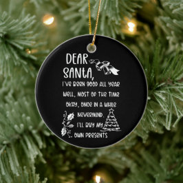 Funny Letter to Santa kerstcadeautjes Keramisch Ornament