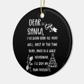 Funny Letter to Santa kerstcadeautjes Keramisch Ornament (Links)