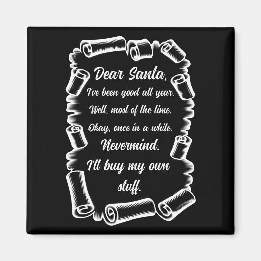 Funny Letter to Santa kerstcadeautjes Magneet (Voorkant)