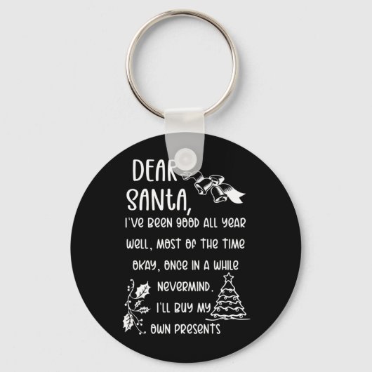 Funny Letter to Santa kerstcadeautjes Sleutelhanger (Voorkant)