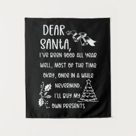 Funny Letter to Santa kerstcadeautjes Wandkleed