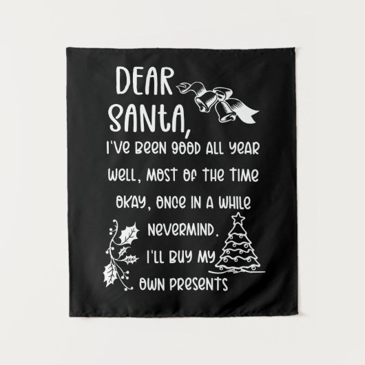 Funny Letter to Santa kerstcadeautjes Wandkleed (Voorkant)