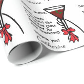 Funny Letter to Santa Treadmill Wine Glass Holder Cadeaupapier (Rol Hoek)