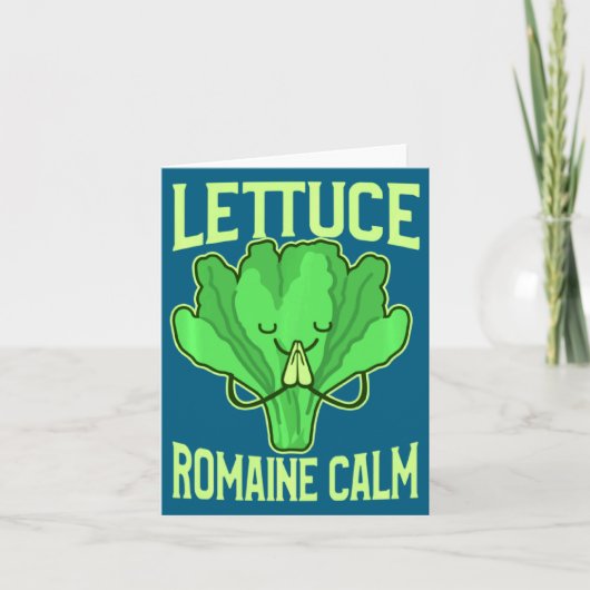 Funny Lettuce Romaine Calm Meditation Yoga Zen  Kaart (Voorkant)