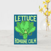 Funny Lettuce Romaine Calm Meditation Yoga Zen  Kaart (Gele Bloem)