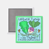 Funny Lettuce Turnip Thyme Vegetable Pun Cartoon Magneet (Voorkant / Achterkant)
