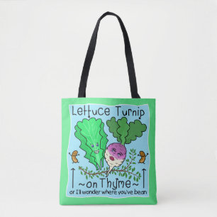 Funny Lettuce Vegetable Pun Elementaire leraar Tote Bag