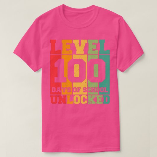Funny Level 100 dagen school ontsloten T-shirt (Design voorkant)