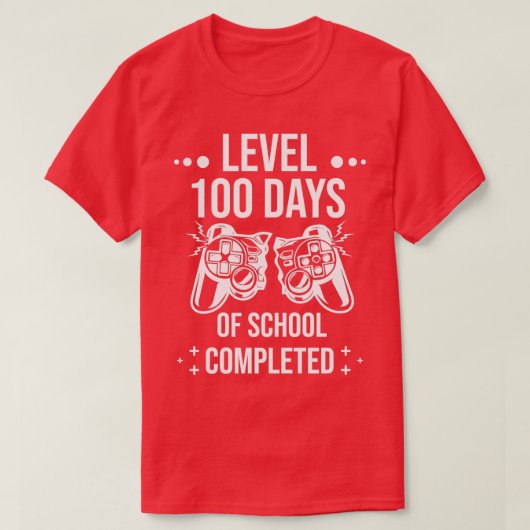 Funny Level 100 Dagen school voltooid 100 T-shirt (Design voorkant)