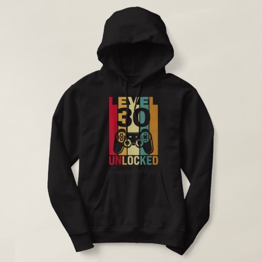 Funny Level 30 ontgrendelde Him Mannen BDay draaie Hoodie (Design voorkant)