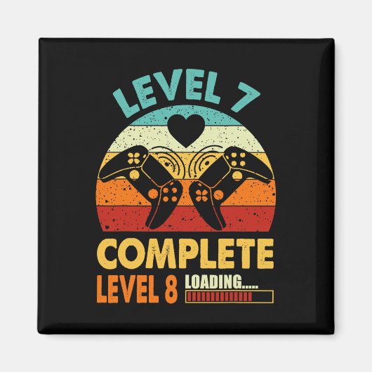 Funny Level 7 Complete Celebrate 7 Years Wedding A Magneet (Voorkant)