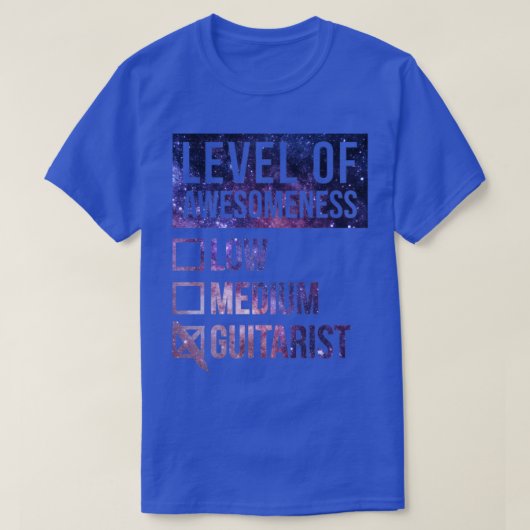 Funny level of Awesmoeness Low Guitar Guitars Guit T-shirt (Design voorkant)