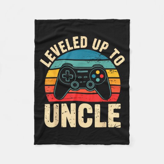 Funny Leveled Up To Uncle Video Gamers Gaming Cute Fleece Deken (Voorkant)