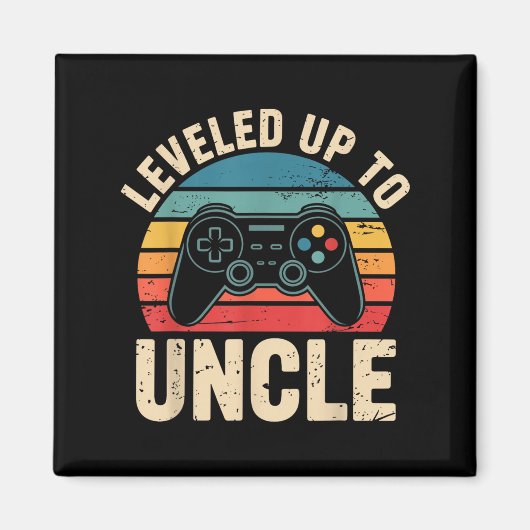 Funny Leveled Up To Uncle Video Gamers Gaming Cute Magneet (Voorkant)