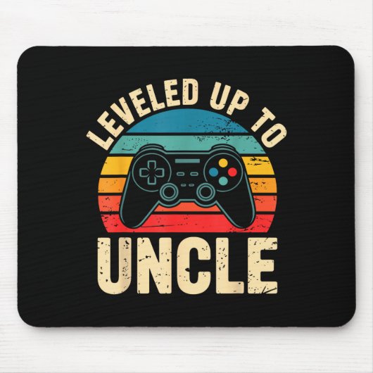 Funny Leveled Up To Uncle Video Gamers Gaming Cute Muismat (Voorkant)