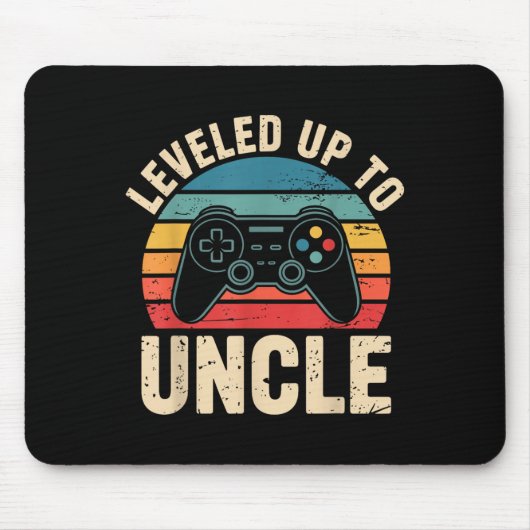 Funny Leveled Up To Uncle Video Gamers Gaming Cute Muismat (Voorkant)