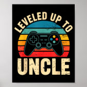 Funny Leveled Up To Uncle Video Gamers Gaming Cute Poster (Voorkant)