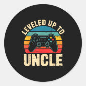 Funny Leveled Up To Uncle Video Gamers Gaming Cute Ronde Sticker (Voorkant)