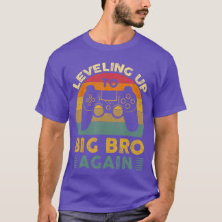 Funny Leveling Up to Big Bro Again Vintage Big Bro T-shirt