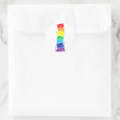 Funny LGBT Cat Stack Rainbow Gay Pride Gift for Ca Ronde Sticker (Tas)