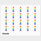 Funny LGBT Cat Stack Rainbow Gay Pride Gift for Ca Vierkante Sticker (Vel)