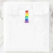 Funny LGBT Cat Stack Rainbow Gay Pride Gift for Ca Vierkante Sticker (Tas)