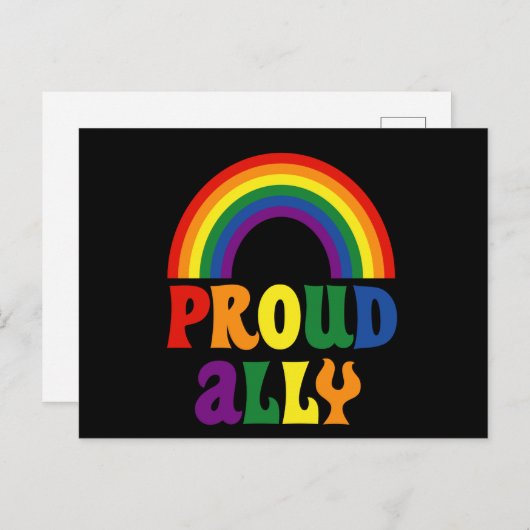 Funny LGBT Rainbow Pride Proud Ally Gift Aankondigingskaart (Voorkant / Achterkant)