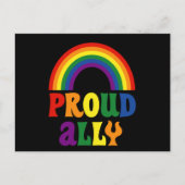 Funny LGBT Rainbow Pride Proud Ally Gift Aankondigingskaart (Voorkant)
