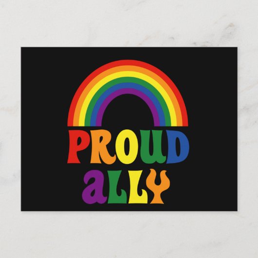Funny LGBT Rainbow Pride Proud Ally Gift Aankondigingskaart (Voorkant)