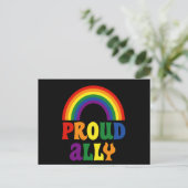 Funny LGBT Rainbow Pride Proud Ally Gift Aankondigingskaart (Staand voorkant)