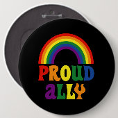 Funny LGBT Rainbow Pride Proud Ally Gift Ronde Button 6,0 Cm (Voorkant /achterkant)