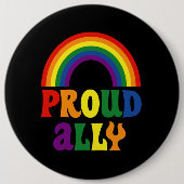 Funny LGBT Rainbow Pride Proud Ally Gift Ronde Button 6,0 Cm (Voorkant)