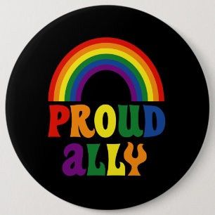 Funny LGBT Rainbow Pride Proud Ally Gift Ronde Button 6,0 Cm