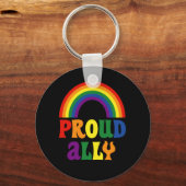 Funny LGBT Rainbow Pride Proud Ally Gift Sleutelhanger (Voorkant)
