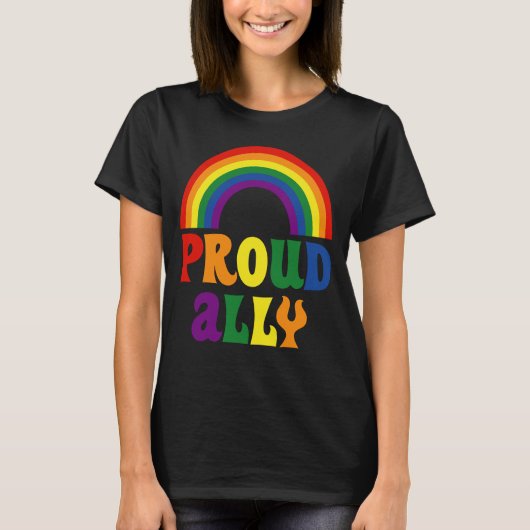 Funny LGBT Rainbow Pride Proud Ally Gift T-shirt (Voorkant)