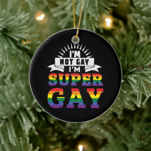 Funny LGBTQ Ik ben Super Gay Gay Pride Keramisch Ornament