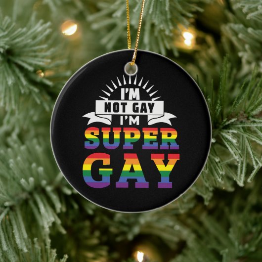 Funny LGBTQ | Ik ben Super Gay | Gay Pride Keramisch Ornament (Boom)