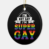 Funny LGBTQ | Ik ben Super Gay | Gay Pride Keramisch Ornament (Links)