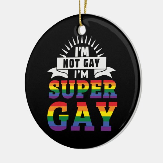 Funny LGBTQ | Ik ben Super Gay | Gay Pride Keramisch Ornament (Links)