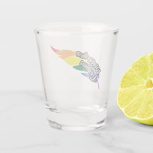 Funny LGBTQ | Woorden spelen | Pride | Regenboog Shot Glas (Achterkant)